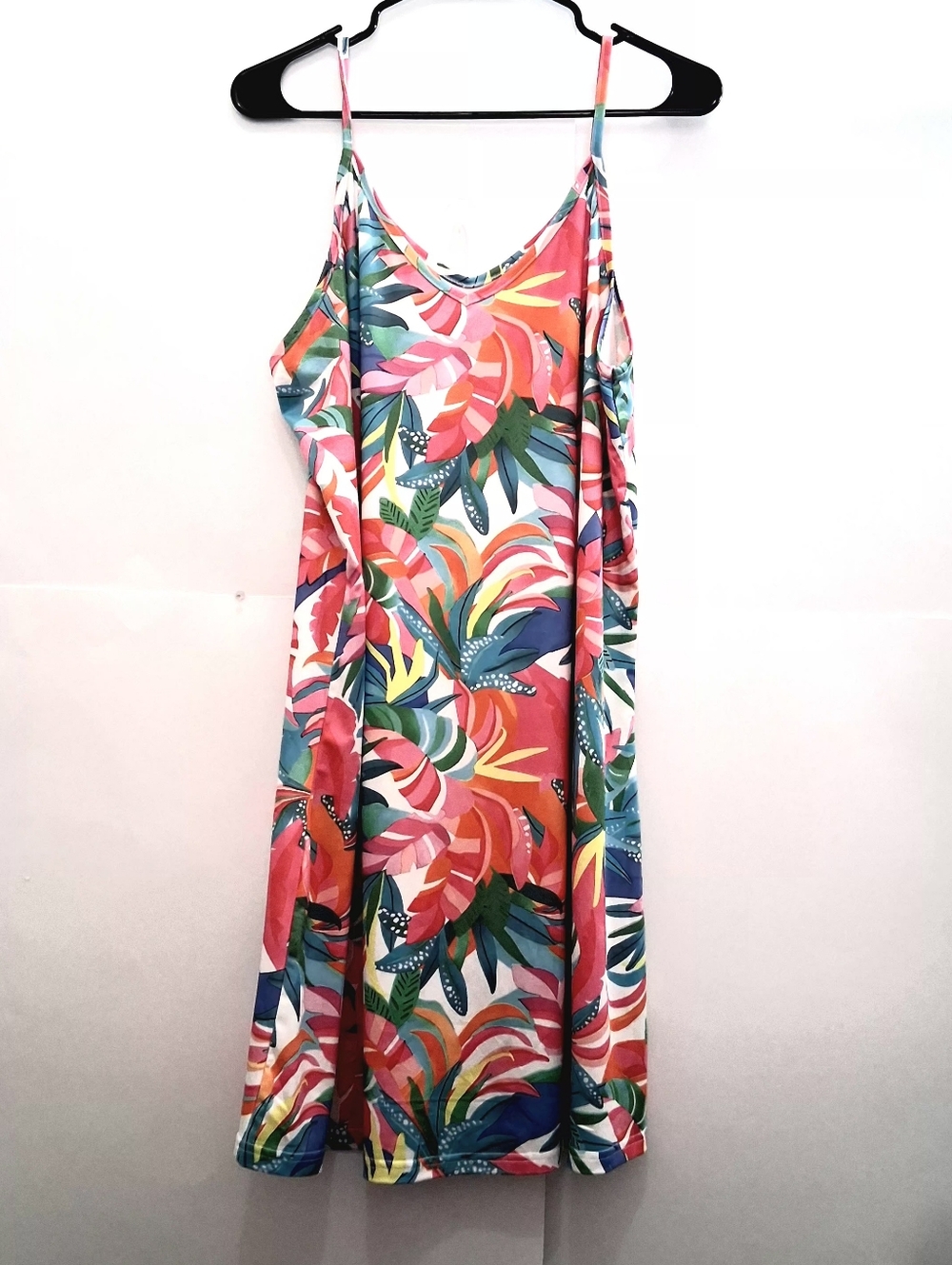Hawaiian Vibrant Tropical Slip Midi Dress Size XXL Fit XL